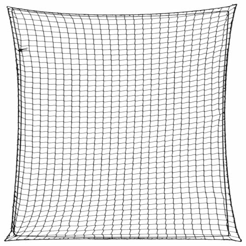 vidaXL Red de Remolque con Cuerda elástica PP Negro 3x3 m, Red de Carga, Red de Carga para Remolque, Cubierta de Remolque de Malla