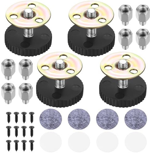 Piedini per Mobili Regolabili in Altezza , 4x Piedini Regolabili per Mobili, Gambe Piedi Regolabili per Mobili Tavolo Sedia Divano Letto Piedini di Livellamento con Tappetino Antiscivolo, (64-87mm)
