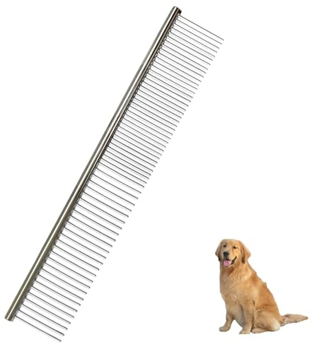 Stainless Steel Pet Comb,Metal Rounded Teeth Pet Comb for Large Medium Small Dogs and Cats Fur Detangling Tool for Pets