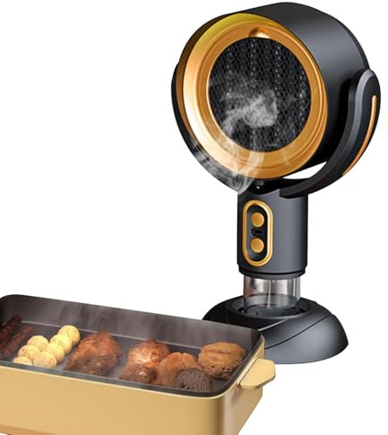 Evember Cappa portatile per interni, 2024 nuova cappa da tavolo, cappa senza fili per piano cottura interno, ventola di scarico portatile senza fili da cucina a 2 velocità per barbecue interno,