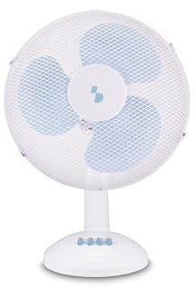 BEPER P206VEN231 Ventilateur de table, 35W, 3 Pales, Grille en acier Ø30 cm, 3 Vitesses, Inclinaison réglable, Oscillation automatique, Stabilité maximale sur les surfaces surélevées