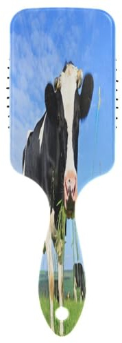 Nero Bianco Mucca Mangiare Erba Prato Blu Capelli Pettine, Spazzole Districante Dei Capelli, Donne Spazzola Per Capelli Sani, Spazzola Per Capelli Abbastanza