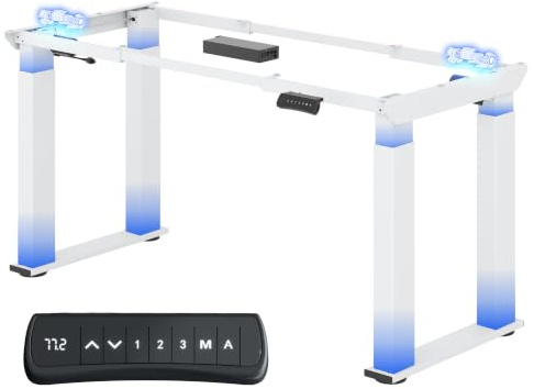 FLEXISPOT Elektrisches Tischgestell höhenverstellbar, 4-Bein Gestell für höhenverstellbaren Schreibtisch, mit 2 Motoren, LED Höhenanzeige, 3 Memory & Sitz-Erinnerung, 150 kg Tragkraft