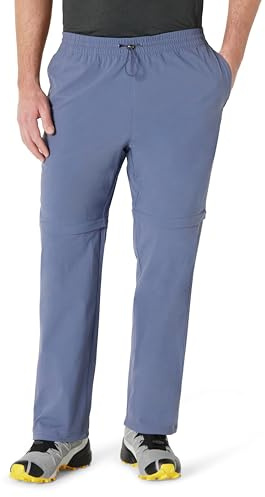 Amazon Essentials Pantalon de Randonnée Convertible à Jambes Zippées Amovibles avec Protection contre l'Humidité Homme, Gris Ardoise, L