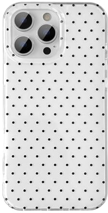 QLTYPRI Skal för iPhone 13 Pro, Gulligt Prickigt Mönster med Estetik, Vit | Aesthetic Prickmönster Mobilskal, Söt och Moderiktig, Speciellt Utformad för Kvinnor och Tjejer, TPU Stötsäkert Mobilfodral