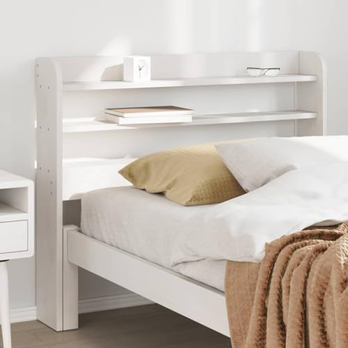 Refined Cabecero de Cama con estantes Madera Maciza Pino Blanco 75 cm