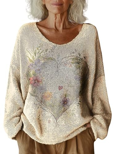 Uwdiohq Pull Femme Imprimé À Motifs pour (Orange, XXXXL) Hiver Pulls Femmes Automne Long en Laine Sportswear Sweat Col Roulé Bombers Tricot Rond Chaud Haut Poncho Oversize Rose Sweats Capuche