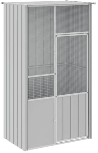 Generic Aviario para Pájaros, Aviario para Exterior, Casa para Pájaros, Jaula para Cría, Jaula para Loros, Grande, Acero Galvanizado (Antracita 215x78x200 cm) (115x78x200cm)