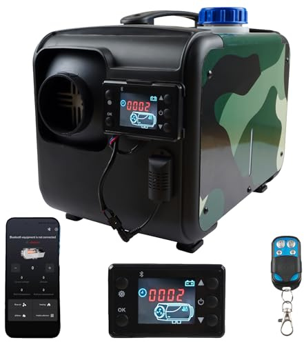 8KW Diesel Heater, 12V/24V All-in-One Parking Heater, Diesel Air Heater with LCD Screen, Bluetooth APP, Heat-Resistant Protective Sleev and 1.2 Gal Fuel Tank for RVs, Campers and Trucks