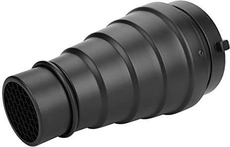 Taidda Snoot Tube de Faisceau Lumineux à Grille en Nid d'abeille pour Flash Stroboscopique de Studio, Forme Conique Restrictive, Crée des Ombres Sombres, Matériau en Alliage Noir, 5 Filtres Inclus