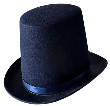Jiuvaso Cappello a Cilindro da Britannico Vintage in Non Tessuto, Circonferenza della Testa di 60 cm, Cilindro Cappello per Carnevale, Halloween, Festa a Tema o JGA, Blu Navy