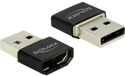 DeLock 65680 HDMI-A till USB-A Adapter, Svart/Silver