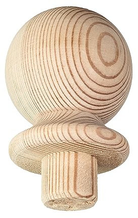 Blueprint Joinery Pine Ball Newel Post Cap, Clear Pine Ball Newel Cap, to fit 90mm Newel Posts, 106 x 85mm (Full Cap)