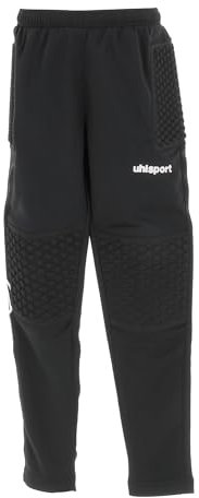 UHLSPORT - STANDARD GK PANTS - Pantalon de gardien football - Protections ergonomiques - Cordon de serrage Garçon, noir, 164 (Taille Fabricant : 14 ans)