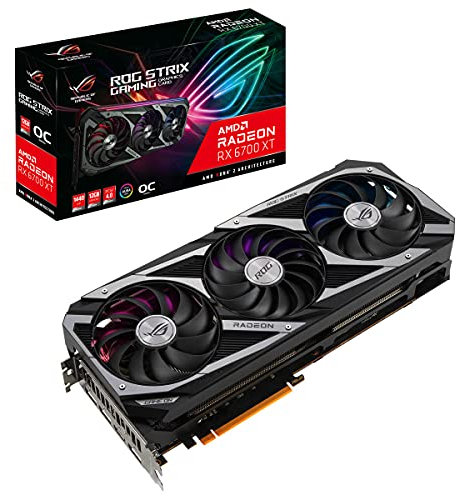 ASUS ROG Strix AMD Radeon RX 6700 XT OC Edition Gaming Graphics Card (AMD RDNA 2, PCIe 4.0, 12GB GDDR6, DisplayPort 1.4a, Axial-tech Fan Design, 2.9-slot, Super Alloy Power II)
