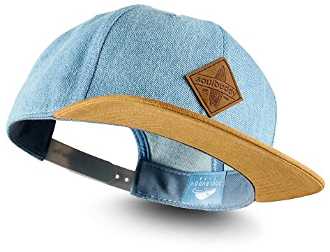 Soulbuddy – Cappellino Snapback cap Unisex – Berretto da Baseball Stile Streetwear – Elegante e Traspirante per Tutti i Giorni e Le Vacanze – Taglia Unica (IT, Testo, Taglia Unica, Azzurro)