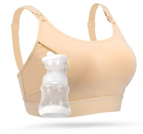 momcozy Sujetador Lactancia Ajustable, Sujetador de Extracción Manos Libres, Brasier de Maternidad sin Aros 2 en 1 para Extracción & Lactancia