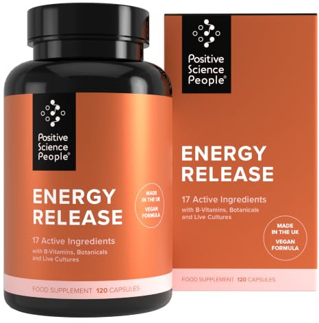 Energy Release - Tiredness & Fatigue Supplement | Dietitian-Formulated | 17 Nutrients, B Complex, Ashwagandha, Maca Root, Ginkgo Biloba, Matcha, Made in England, Vegan, 30-Day Supply