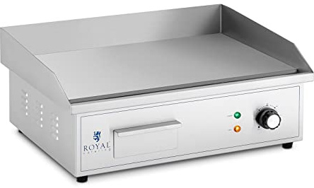 Royal Catering RCPG42-S Professionell elektrisk bordsskiva, professionell elektrisk grillplatta, 530 x 350 mm, 2 3 000 W