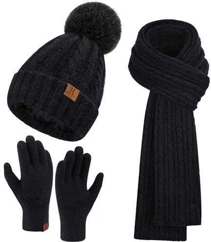 Bequemer Laden Cappello Berretto PON PON Guanti Sciarpa Donna Invernale