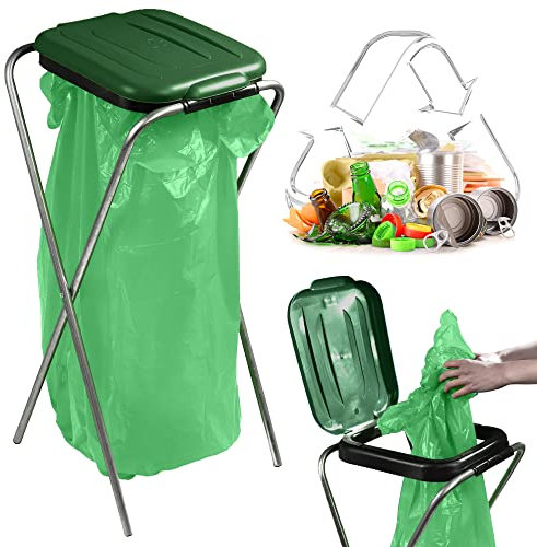 KADAX Porte-Sac Poubelle pour Intérieur et Extérieur, Support Pratique et Efficace pour Les Sacs de Recyclage, Facilitant la Gestion des Déchets (Vert)