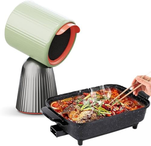 Desktop Range Hood, Portable Extractor Hood Indoor Kitchen Mini Fan Range Hood with One-Button Start and Multi Filtration, Kitchen Exhaust Fan with Oil Extractor Filter and Vent, Space Saving green