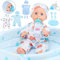 GirlDiary Baby Puppe Junge Set mit 3 Kleidung und Zubehör, Carrier Bassinet Bett, Flasche, Pretend Play Toddler Spielzeug für Alter 3 4 5 6 7 8 Jahre alt Kinder Mädchen Jungen Geschenk 031
