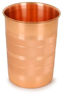 Zap Impex Kupferwasserglas – reines Kupfer, ayurvedische Gesundheitsvorteile, 250 ml – Trinkgeschirr für den täglichen Gebrauch (1)