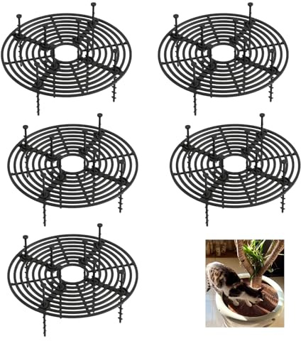 Wuyue Hua 5 fundas protectoras para macetas de animales de 30 cm, rejilla para macetas con corte central para flores, protectores de tierra para plantas (5 unidades de 30 cm)