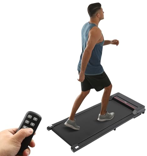 BJTDLLX Löpband för hemmet elektrisk underbords-löpband, 1,0 HP walking Pad mini löpband skrivbord för hus, gym, kontor, 1–8 km/h, med LED-display och fjärrkontroll
