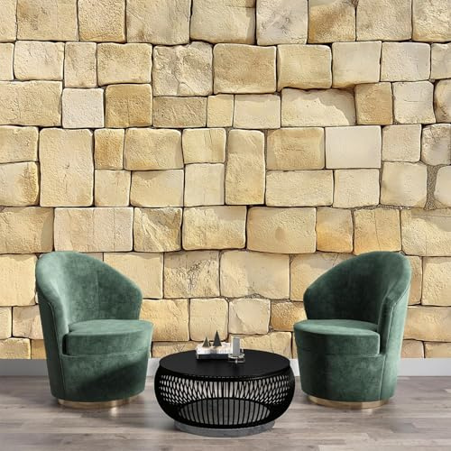 Art Papel tapiz fotográfico Resumen 3D Textura de pared de piedra , piedras cuadradas Fondo De Pantalla Moderna Decoración De Pared Sala Cuarto Oficina Salón Decorativo400 x 280 cm（anchura x altura)