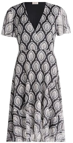 Cartoon Damen Volantkleid mit Rüschen 46, Schwarz/Weiß
