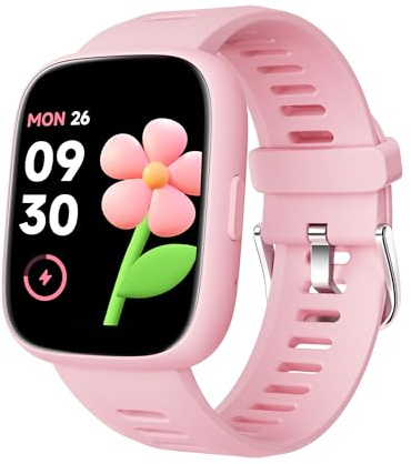 TICTIKY Montre Intelligente pour Enfants avec localisateur GPS (iOS Uniquement), Montre Sportive avec Compteur de Pas et Suivi du Sommeil, étanche IP68, Jeux de réflexion, pour Filles 5-12 Ans