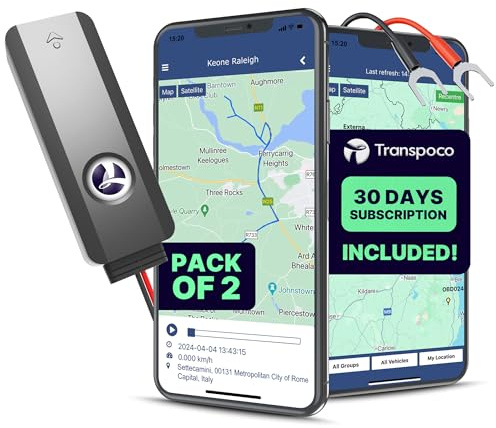 (2-Pack) 4G GPS Tracker | With SIM & 30-Day Subscription | Real-Time Tracking Device for Cars & Fleets | 300 mAh Backup Battery | Geofencing & Anti-Theft Alerts | Car GPS Tracker UK Support (GS900)