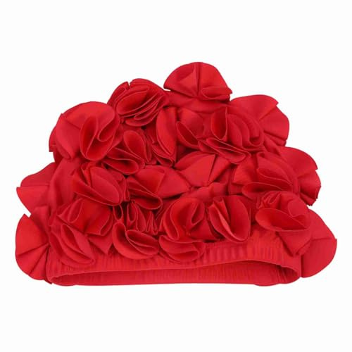 XOYIXOYI Fasce per Capelli per Donne e Ragazze, Accessori per Capelli Premium Morbidi e Resistenti, Avvolgimento Ampio Antiscivolo per Sport, Yoga, Allenamenti, Design Floreale (Rossa)