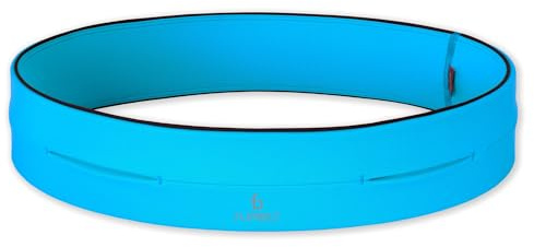 FlipBelt Classic Running Belt for Phone and Small Accessories, Exercise Waist Pouch for Women and Men, XL, Aqua