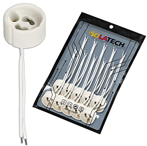 ISOLATECH 10pcs GU10 zócalos de cerámica estándar LED bombillas de ahorro de energía (max.250V/2A) bombillas hogar empotrado en el techo cocina baño iluminación zócalo instalar resistente al calor