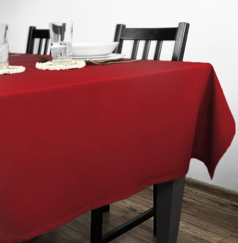 Rollmayer Tischdecke Tischtuch Tischwäsche Gastronomie Kollektion Vivid Uni einfarbig pflegeleicht waschbar zur Auswahl, Produkt für den täglichen Gebrauch(Rot 12, 130x180cm)