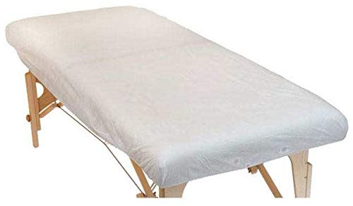Kartong med 10 x 10 stycken engångsspännlakan storlek L, för massagebelöning (185 x 76 x 15 cm), praktiska behov, hygienartiklar, hygienöverdrag av fiber,