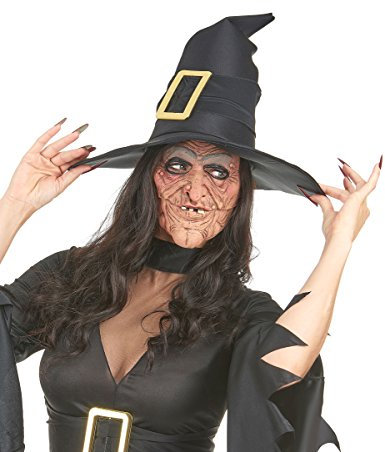 DEGUISE TOI - Demi masque latex nez et menton sorcière adulte - 2 Demi-Masques - Taille Unique - Rose - Masques - 100% Latex - - Halloween