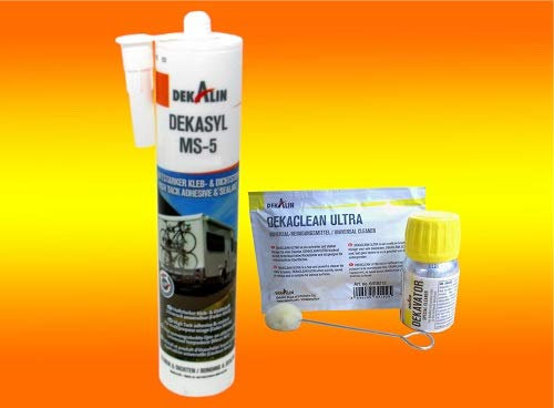 Alvadan Dekasyl MS-5 Kit de colle blanche pour camping-car, bateaux, fixation de toit de panneaux solaires ; L