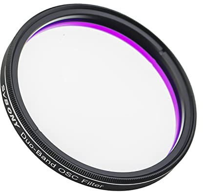 Svbony SV220 Astro Dual Schmalband Filter, 2 Zoll 7nm H-Alpha OIII Filter, Gegen Lichtverschmutzung Geeignet für CMOS Farbkameras, Teleskopzubehör für Astrofotografie von Emissionsnebeln