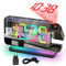 SZELAM Wecker Digital,Radiowecker mit Projektion,7.4 LED Radiowecker mit Schlaf-Timer,um 180°Drehbarem Projektor,10-Farben-Nachtlicht,11 RGB-Farben-Digitalanzeige,Tischuhr Digital für Kinder,Mädchen