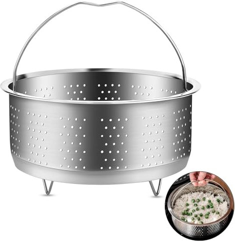 Coztie Inserto per pentola a vapore in acciaio inox 304, inserto a vapore per pentola, inserto per colino per pentole, pentole, pentole, pentole, pentola a pressione per stufare verdure, frutta, uova,