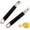2 pc Multi-Functional Fruit Zester with Loop, Gold and Silver Citrus Peelers for Kitchen & Bar