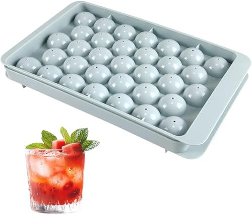 Stampo Ghiaccio con Coperchio,Stampini Ghiaccio Sferico,Stampini Ghiaccio per Riutilizzabile,Bar e Succo e Bevande Palla di Ghiaccio Stampo,Ideale per Preparazione Cocktail
