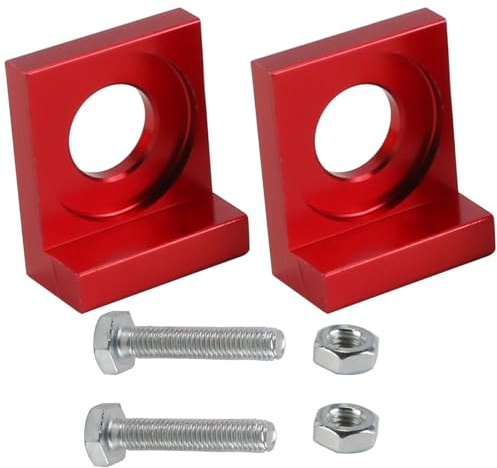 Enwye 2-delat set med 15 mm håldiameter kedjespännare för motorcykel, kedjespännare för mountainbike lämplig för 50cc, 70cc, 90cc, 110cc, 125cc (röd)