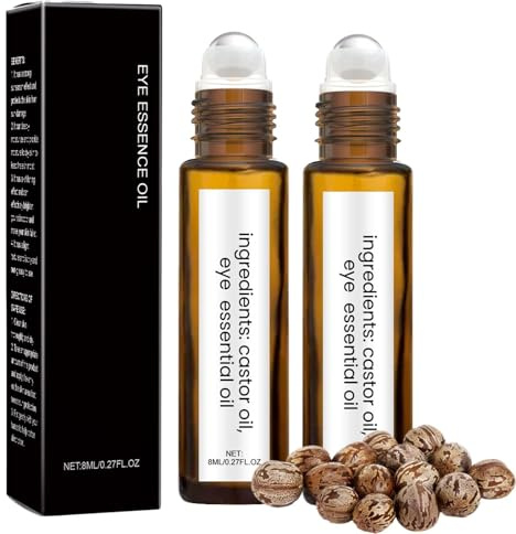 2 PCS Hyaluron Augengel Roll On - Augenserum gegen augenringe - Anti Aging Augenroller gegen Falten und Augenringe, Eye Roll-On Castor Oil mit Aloe Vera und Koffein, Augenringe Entfernen