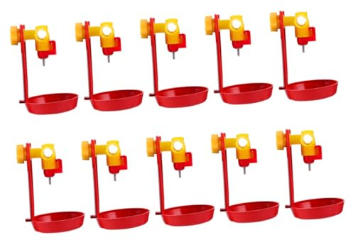 SUPVOX 10 Piezas Bebedero Automático para Gallinas con Válvula de Instalación Jaula para Pollos y Pequeños Dispensador de para Aves Domésticas