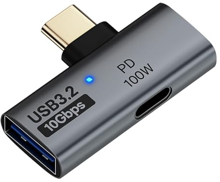 Splitter USB C 2-i-1 PD 100 W, OTG USB C-adapter, 10 Gbit/s dataöverföring, USB typ C hane till USB A hona för MacBook telefon PC, Steam-surfplatta